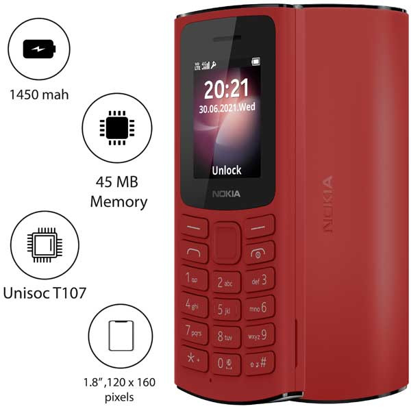 Mobitel mobile new new nokia 105 4G slider phone in UK, classic mobile phone all colors